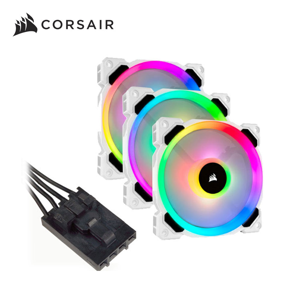 海盜船 CORSAIR LL120 RGB LED 白機殼風扇*3+控制器