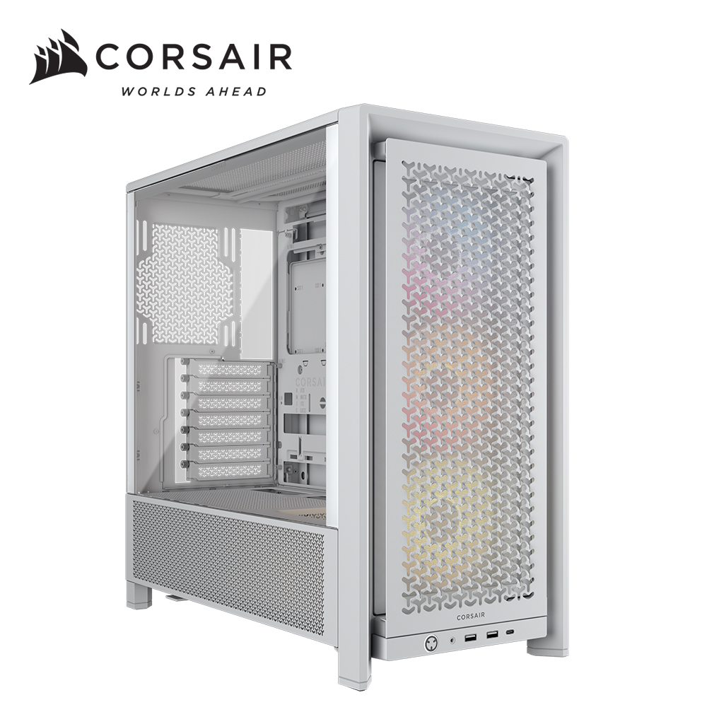 海盜船CORSAIR Frame 4000D 白 模組化背插式透側 E-ATX機殼 附RS120 ARGB風扇*3