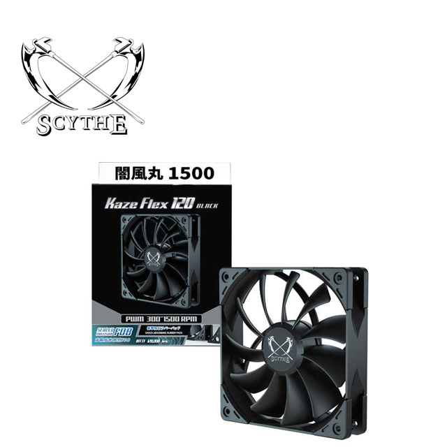 Scythe 鎌刀 闇風丸 1500轉 PWM 液態軸承 FDB 黑化 機殼 散熱器 風扇