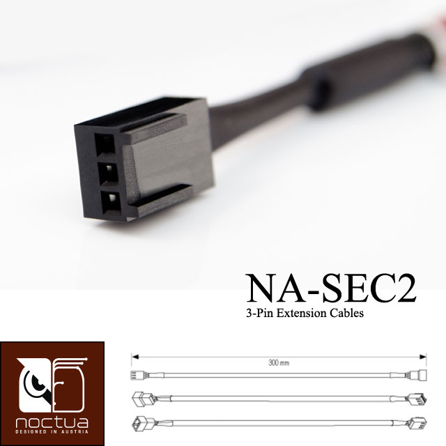 Noctua NA-SEC2 30公分3Pin風扇電源延長線(3枚裝)