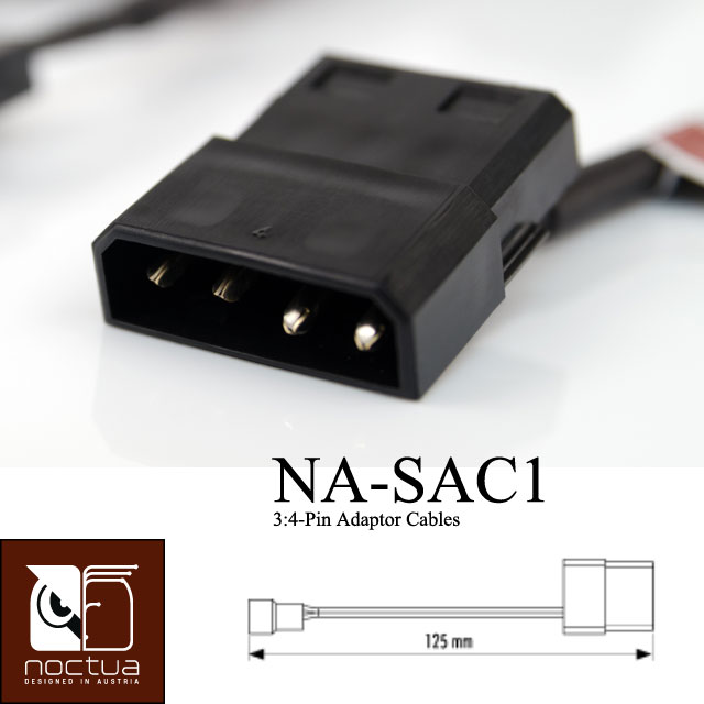 Noctua NA-SAC1 3Pin-4Pin電源轉接線(3枚裝)