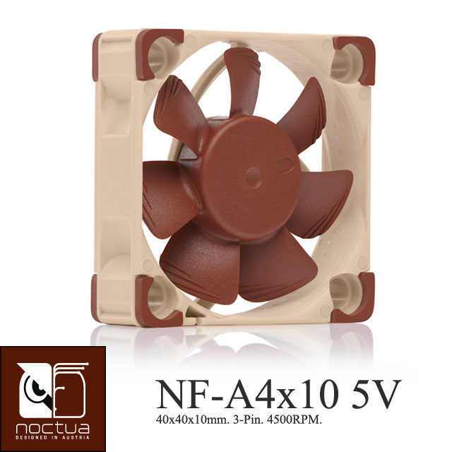 Noctua NF-A4x10 5V 4500RPM SSO2 磁穩軸承 AAO 防震靜音超薄扇-5V版本