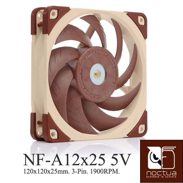 Noctua NF-A12x25 5V SSO2 磁穩軸承 AAO 防震靜音扇-5V版本