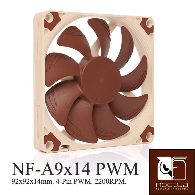 Noctua NF-A9x14 PWM 92mm / 2200RPM SSO2 磁穩軸承超薄扇