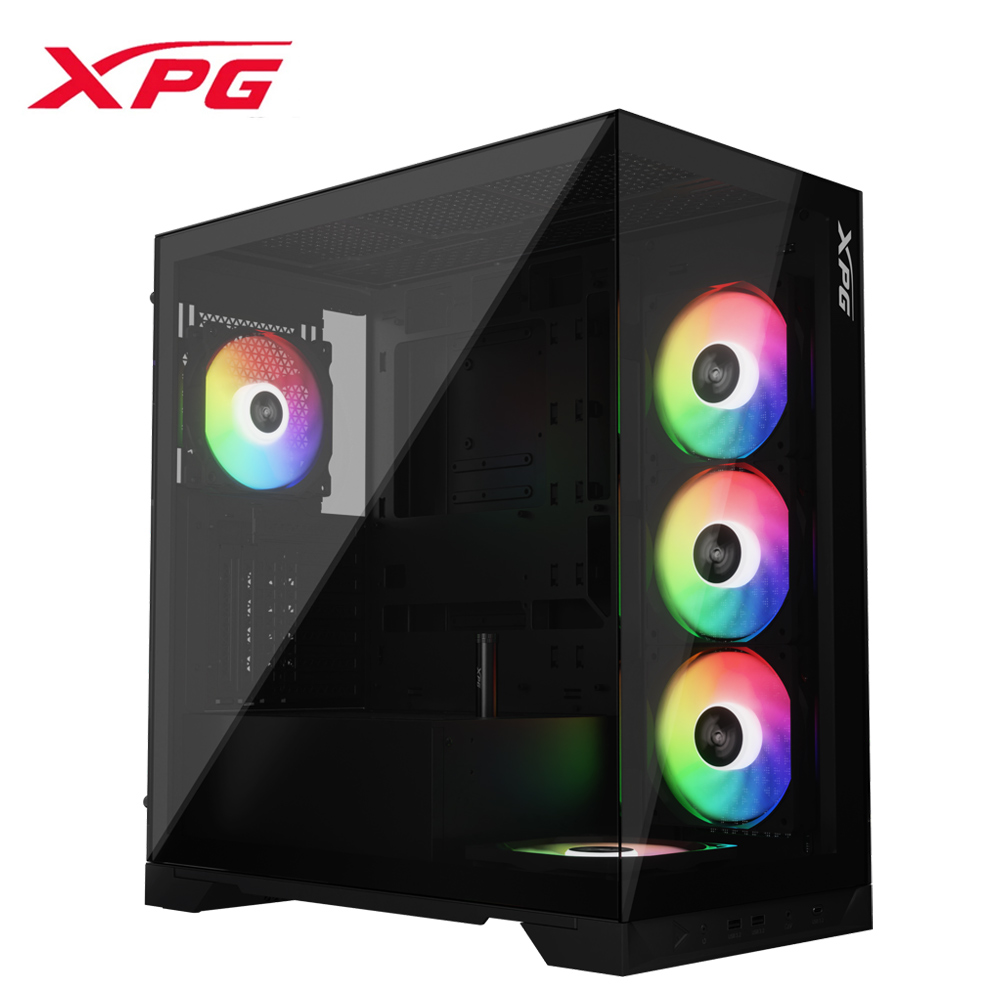 XPG 威剛 INVADER X (B) 背插式 / 雙玻璃 / ARGB 風扇 x5 ATX 電腦機殼