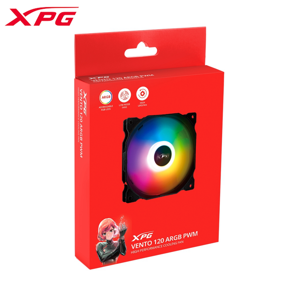 XPG威剛 VENTO 120 ARGB PWM 機殼風扇(黑)