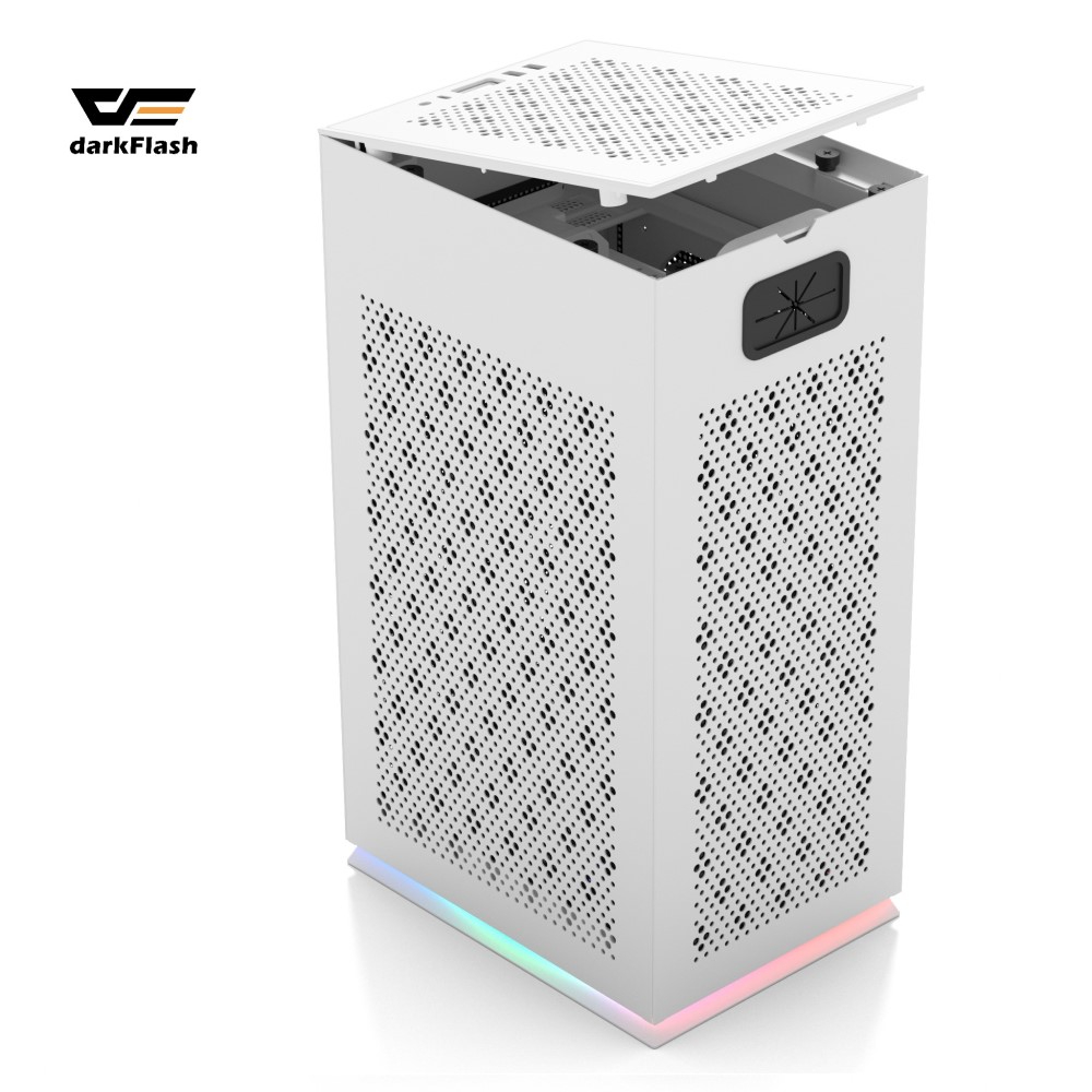 darkFlash大飛 DLH21 白色 ITX 電腦機殼 機箱 (含9公分排風扇)