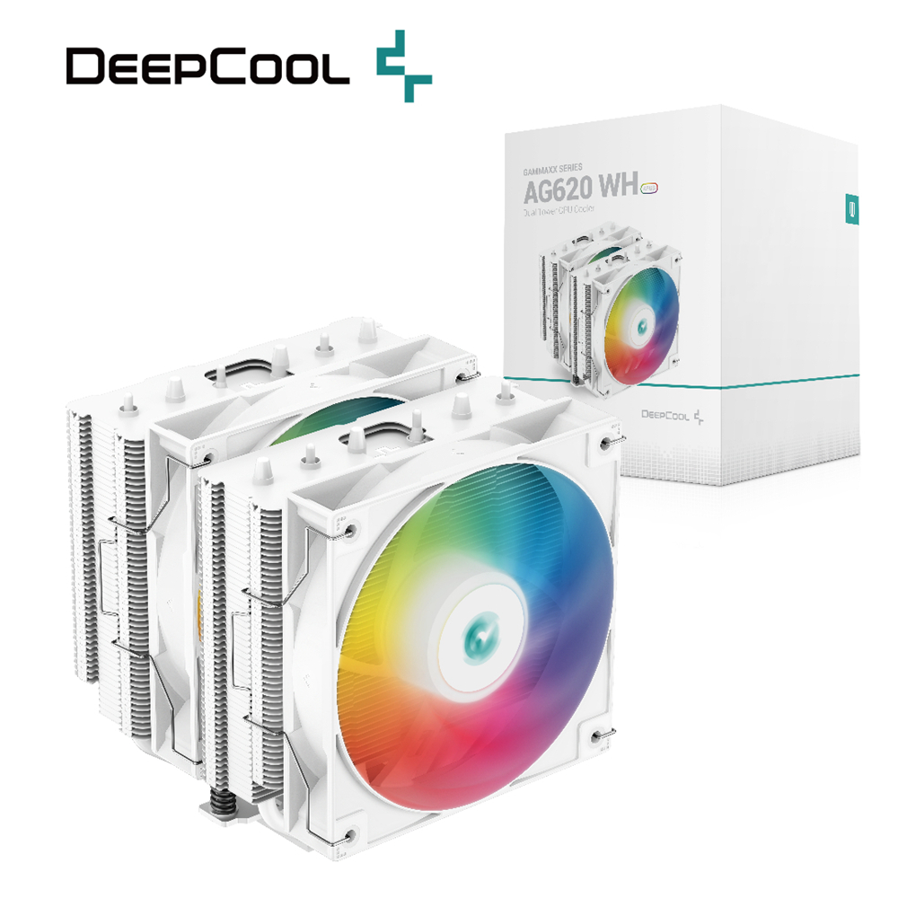 DEEPCOOL 九州風神 AG620 WH ARGB 白色 雙塔 雙風扇 六導管 LGA1700 AM5 CPU 散熱器