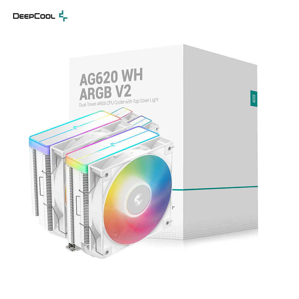 DEEPCOOL 九州風神 AG620 WH ARGB V2 白色 CPU 散熱器