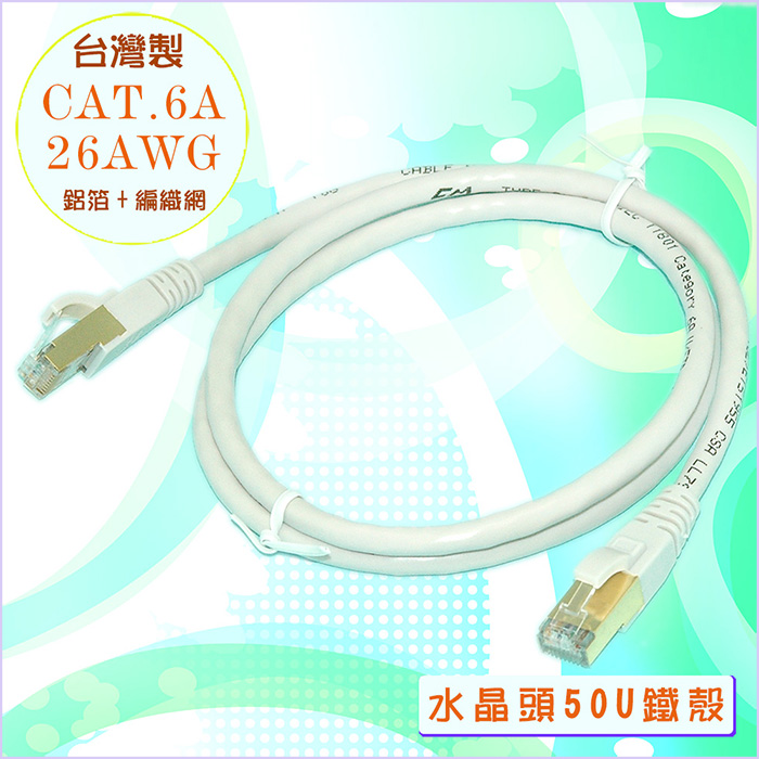 fujiei CAT.6A 超高速傳輸網路線1M(台灣製)