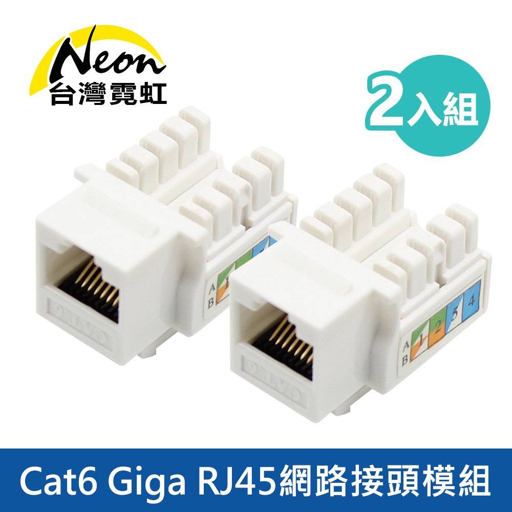 Cat.6 Giga RJ45網路接頭模組2入組