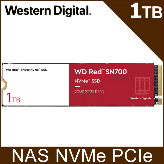 [2入組WD 紅標Red 1TB NVMe PCIe NAS SSD(WDS100T1R0C)