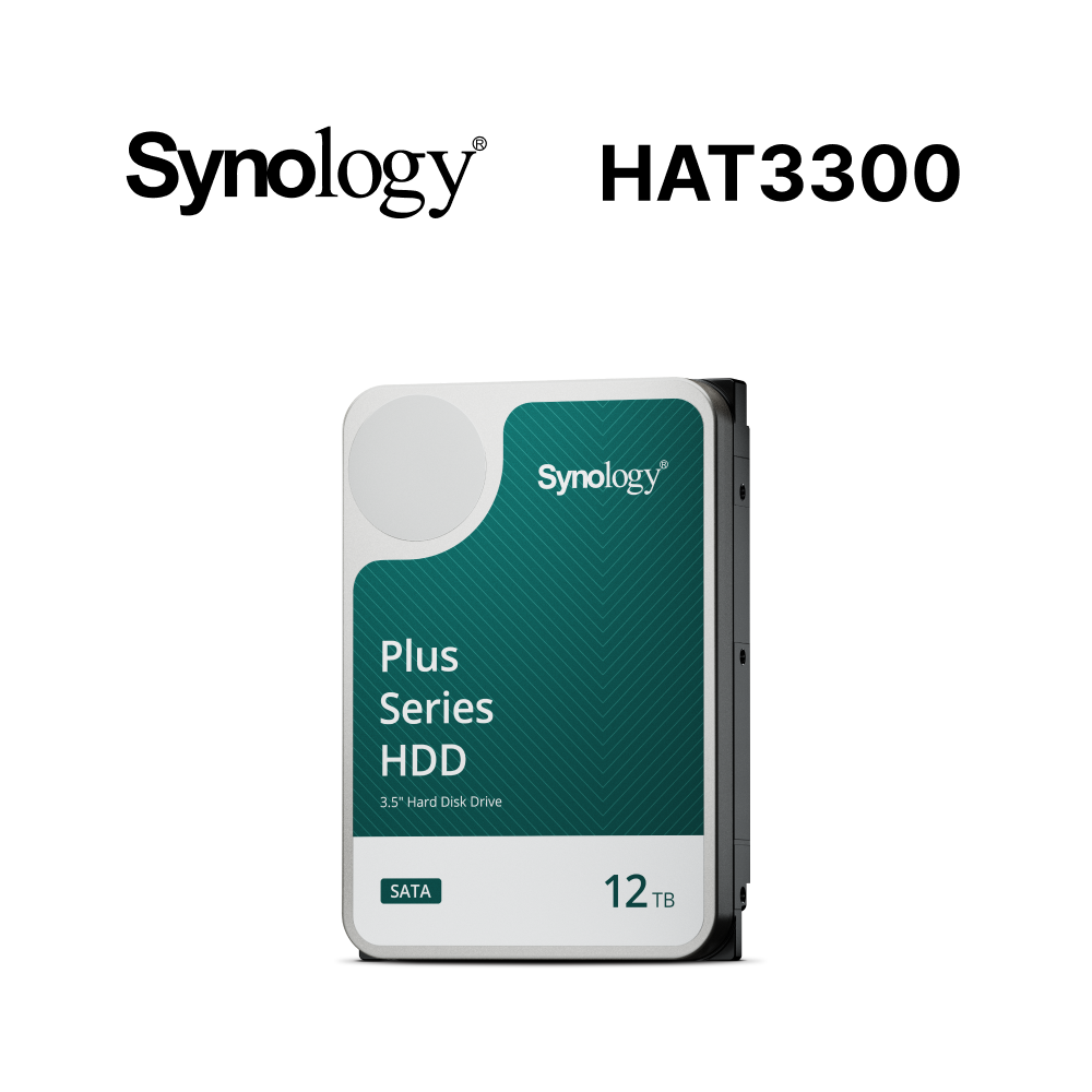 [2入組 Synology HAT3300 PLUS系列 12TB/7200轉/256MB/3.5吋3Y NAS硬碟