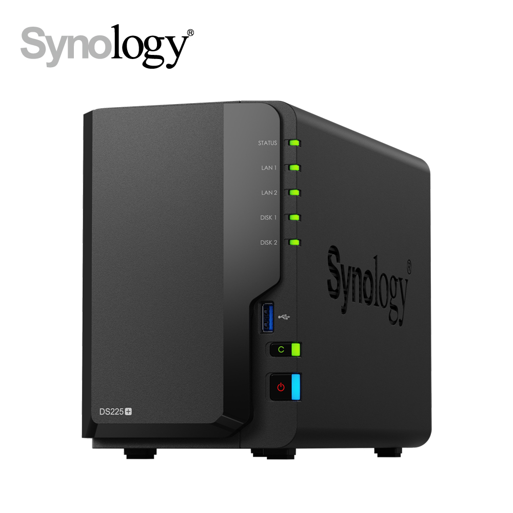 [搭HAT3310 PLUS 8TB*2 Synology群暉 DiskStation DS225+ (2Bay/Intel/2GB) NAS 網路儲存伺服器