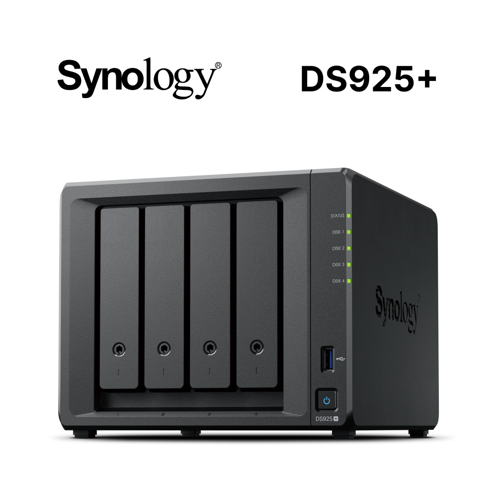 Synology 群暉科技 DiskStation DS925+ (4Bay/AMD/4GB) NAS 網路儲存伺服器
