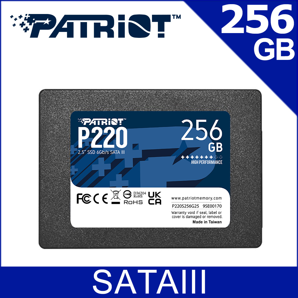 Patriot美商博帝 P220 256G 2.5吋 SSD固態硬碟