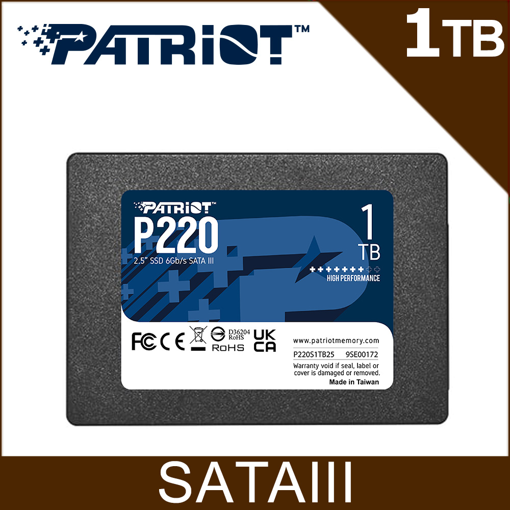Patriot美商博帝 P220 1TB 2.5吋 SSD固態硬碟