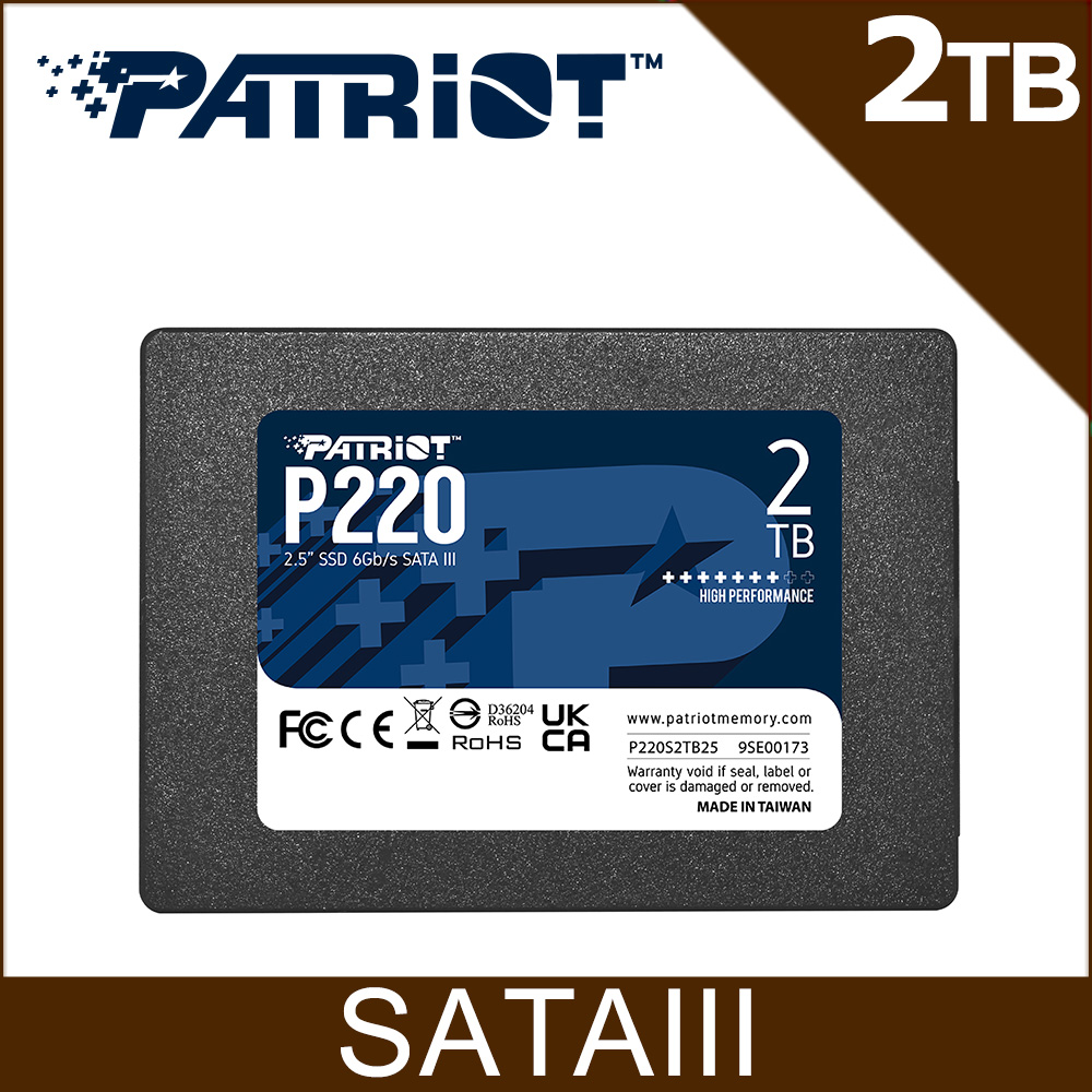 Patriot美商博帝 P220 2TB 2.5吋 SSD固態硬碟
