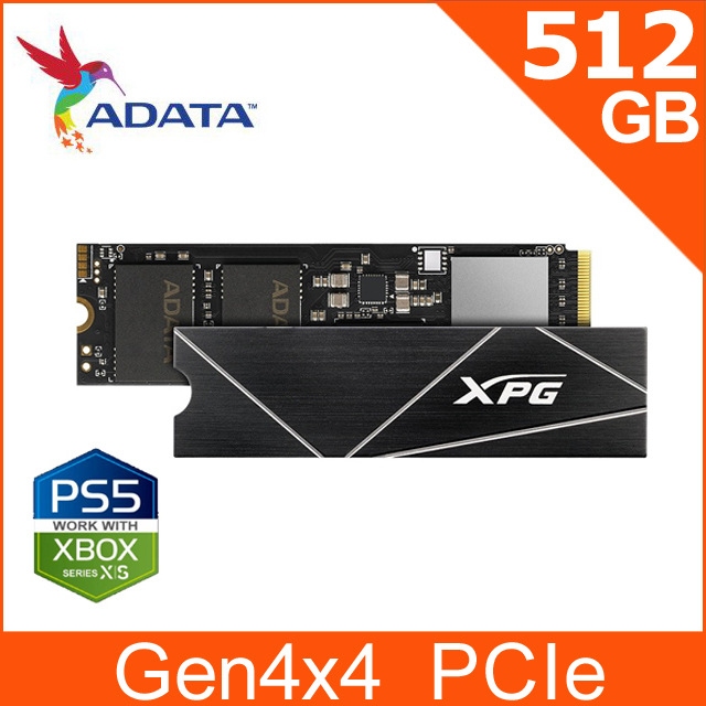 ADATA 威剛 XPG GAMMIX S70 BLADE 512G PCIe Gen4x4 SSD固態硬碟