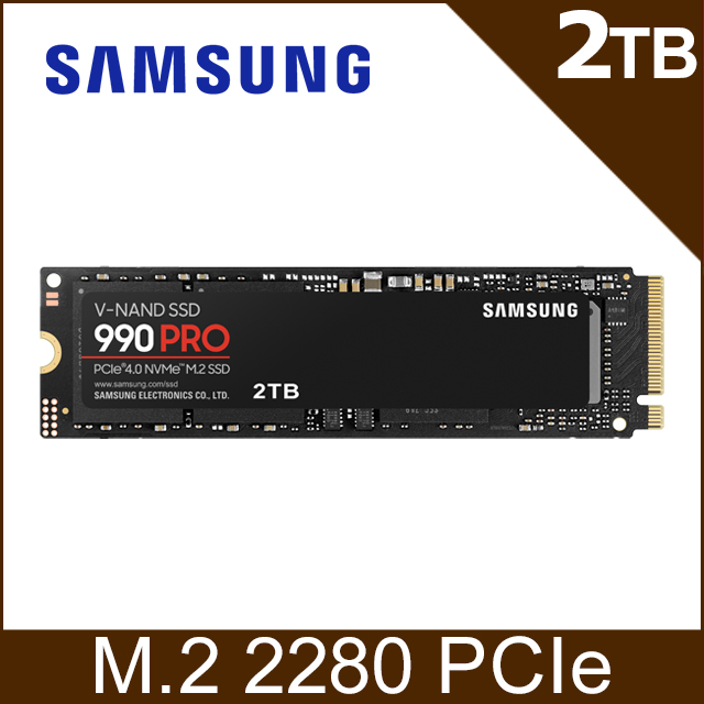 SAMSUNG 三星 990 PRO 2TB NVMe M.2 2280 PCIe 固態硬碟 (MZ-V9P2T0BW)