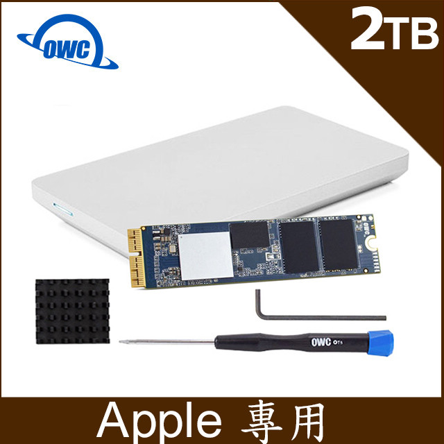 OWC Aura Pro X2 ( 2.0TB NVMe SSD ) 含工具、散熱片和 Envoy Pro 外接盒