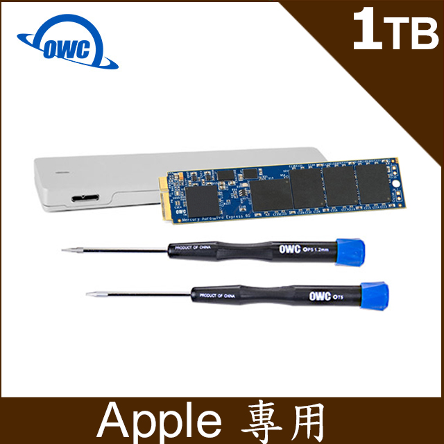 OWC Aura Pro 6G ( 1TB SSD ) 含工具和 Envoy 外接盒適用2012 Macbook Air