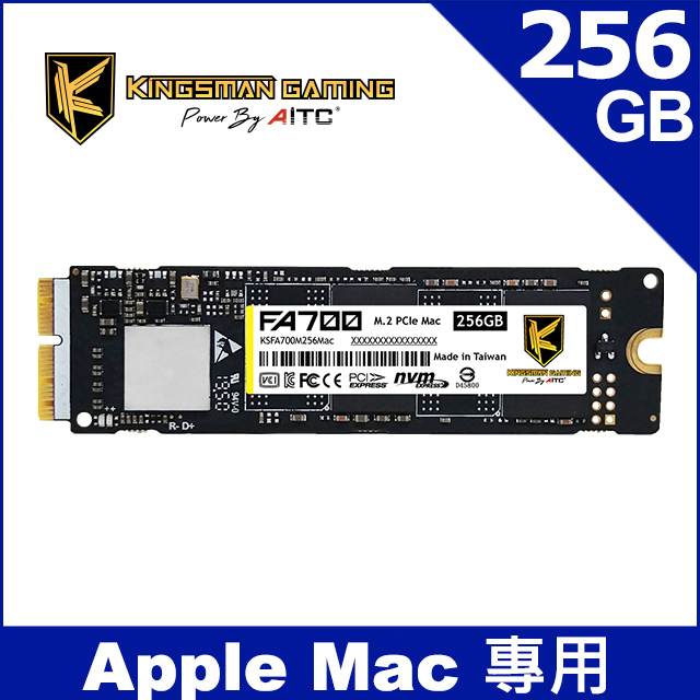 AITC 艾格 FA700 Mac SSD 256GB M.2 2280 PCIe NVMe 固態硬碟