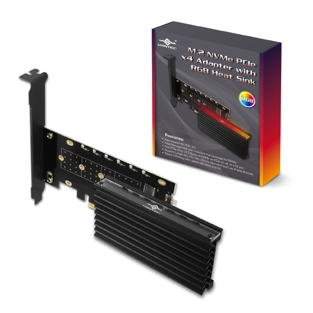 凡達克ARGB M.2 NVMe SSD PCIe X4 轉接卡&散熱片(UGT-M2PC12-RGB)