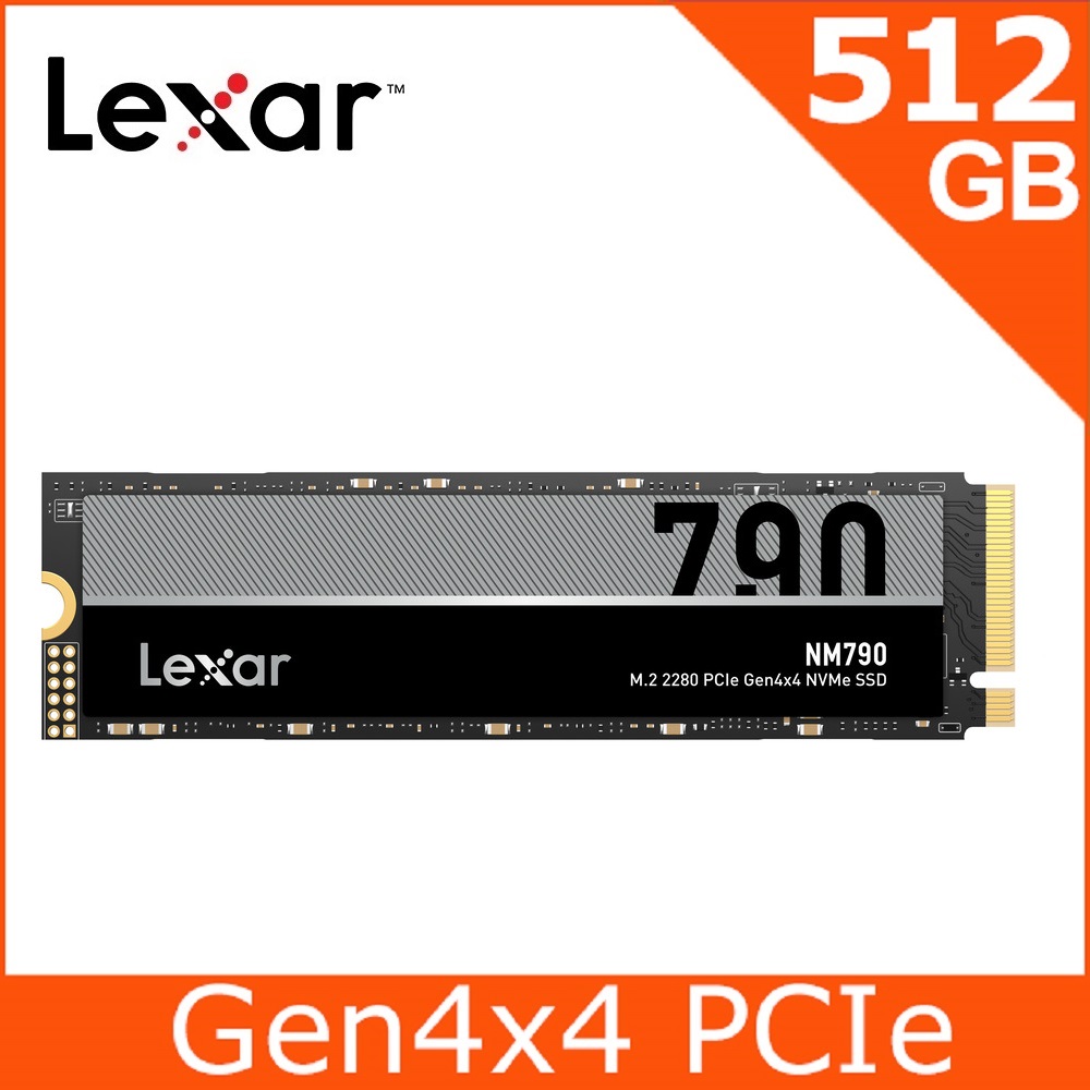 Lexar 雷克沙 NM790 M.2 2280 PCIe Gen4x4 NVMe 512GB 固態硬碟