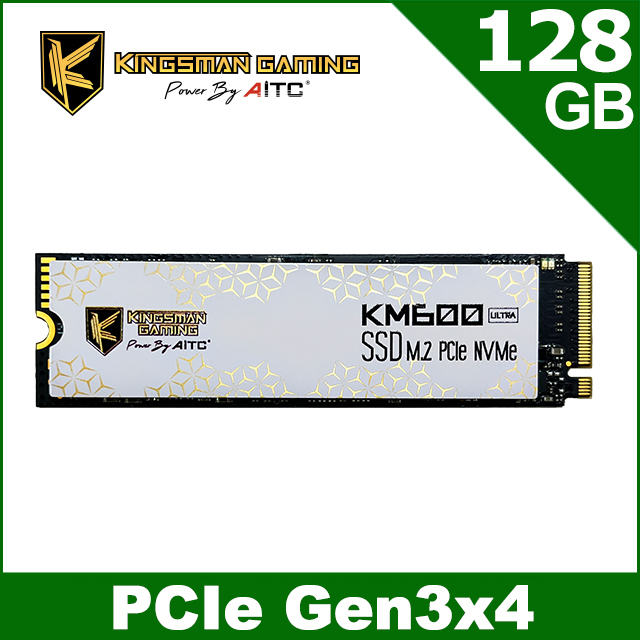 【AITC】艾格 KINGSMAN KM600 ULTRA SSD 128GB M.2 2280 PCIe 固態硬碟