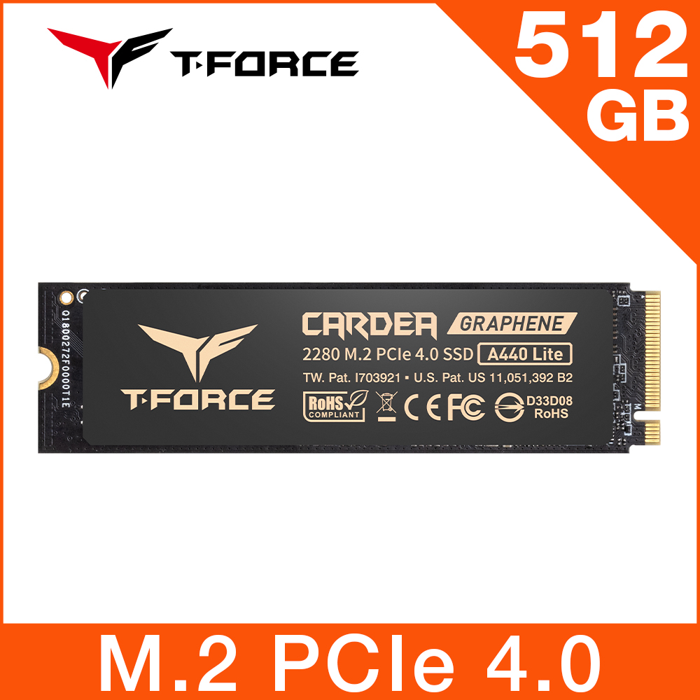 【TEAM 十銓】 T-FORCE A440 Lite 512GB M.2 PCIe Gen4固態硬碟