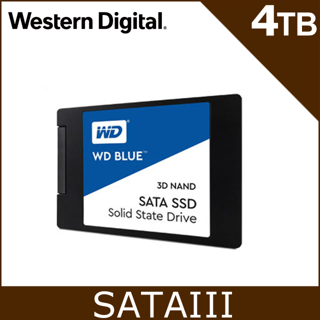 WD 藍標 4TB SSD 2.5吋 3D NAND固態硬碟 (WDS400T2B0A)