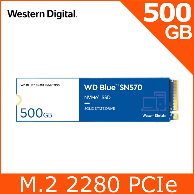 WD 藍標SN570 500GB SSD PCIe NVMe固態硬碟