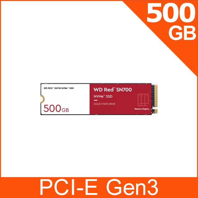 WD Red紅標 SN700 500G Gen3 NVMe PCle SSD固態硬碟(WDS500G1R0C)