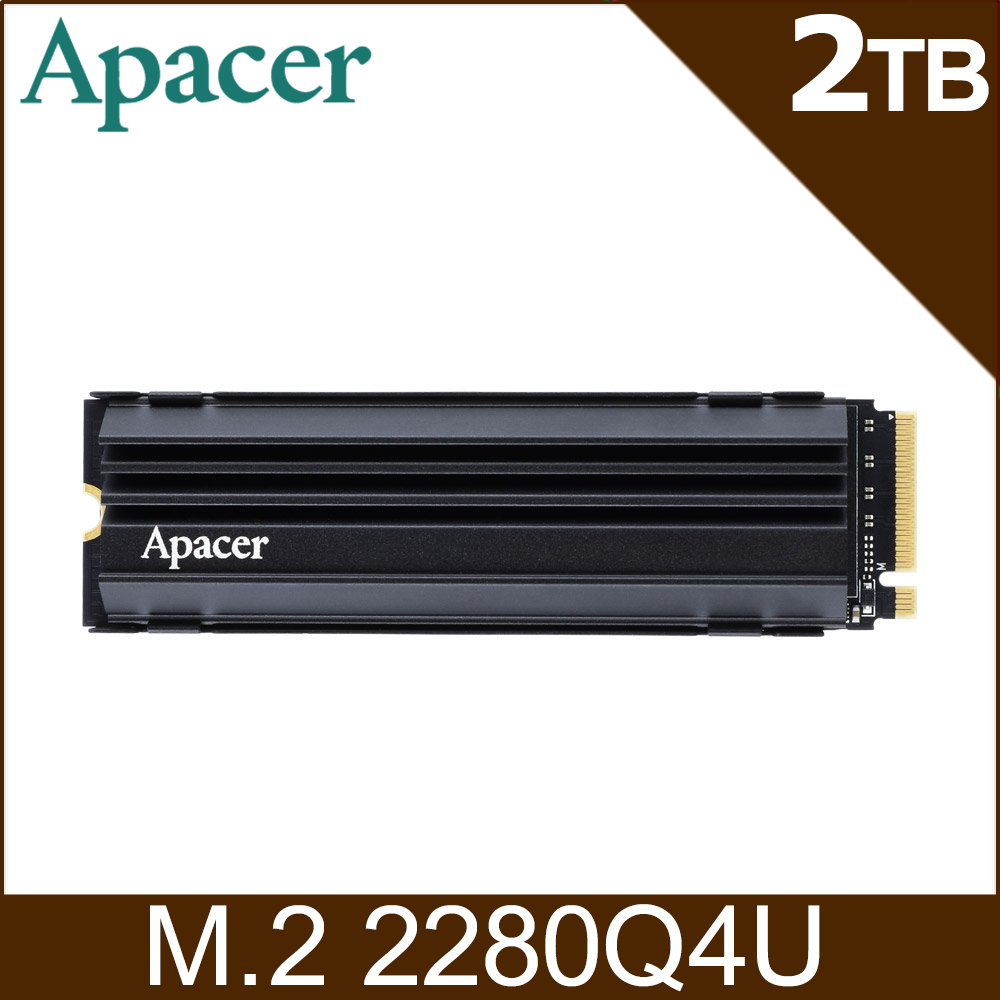 Apacer AS2280Q4U 2TB PCIe Gen4x4 M.2 SSD 固態硬碟(含散熱片)