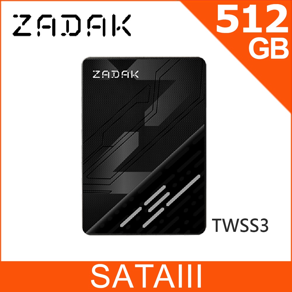 Apacer宇瞻 ZADAK TWSS3 512GB 2.5吋 SATA3 SSD