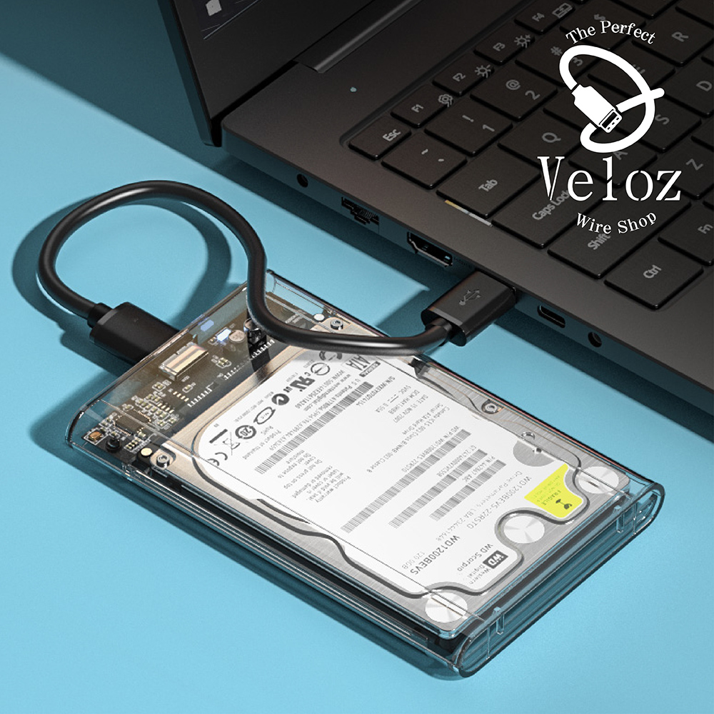 Veloz-2.5吋SATA轉USB3.0移動機械固態透明硬碟盒(Velo-33)