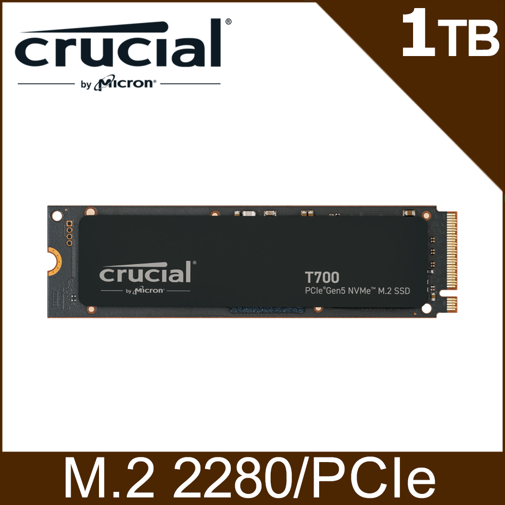 美光 Micron Crucial T700 1TB Gen5 NVMe PCIe M.2 SSD固態硬碟