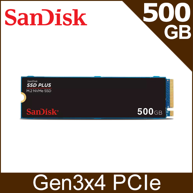 SanDisk SSD Plus 500GB M.2 2280 PCIe Gen3x4 SSD固態硬碟