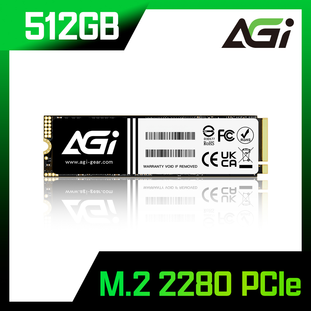 AGI 亞奇雷 AI198系列 512GB M.2 2280 PCIe 固態硬碟