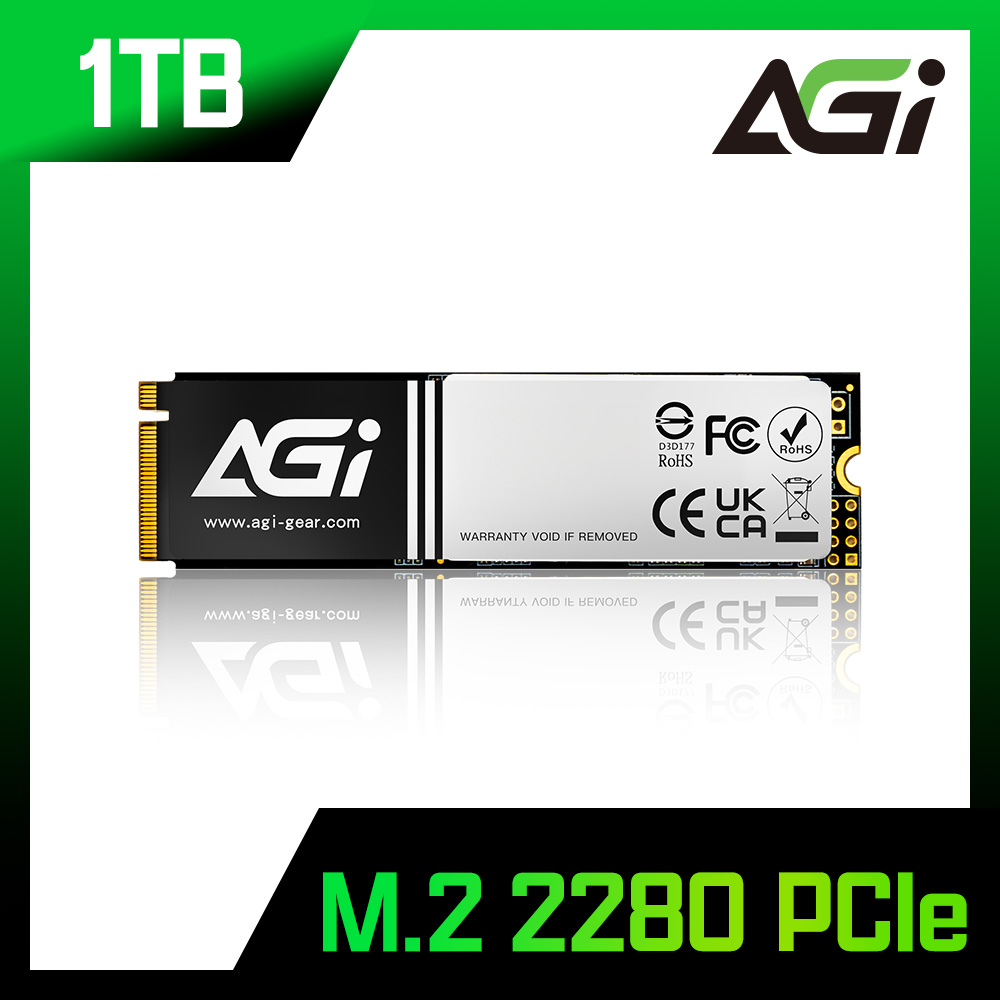 AGI 亞奇雷 AI298 1TB M.2 2280 PCIe NVMe Gen3x4 固態硬碟