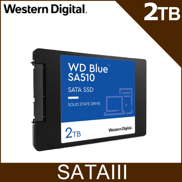 WD BLUE藍標 SA510 2TB 2.5吋 SATA SSD固態硬碟(WDS200T3B0A)