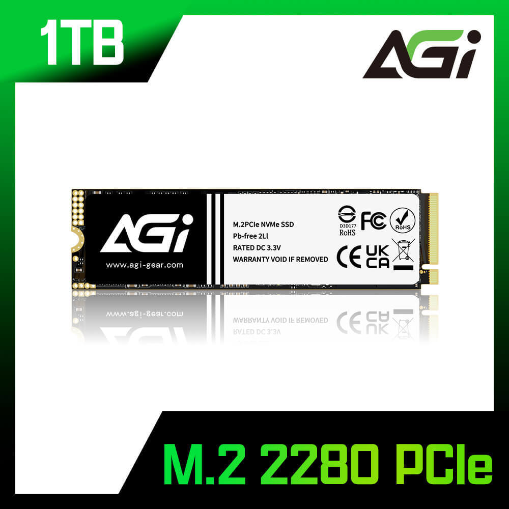 AGI 亞奇雷 AI198系列 1TB M.2 2280 PCIe 固態硬碟