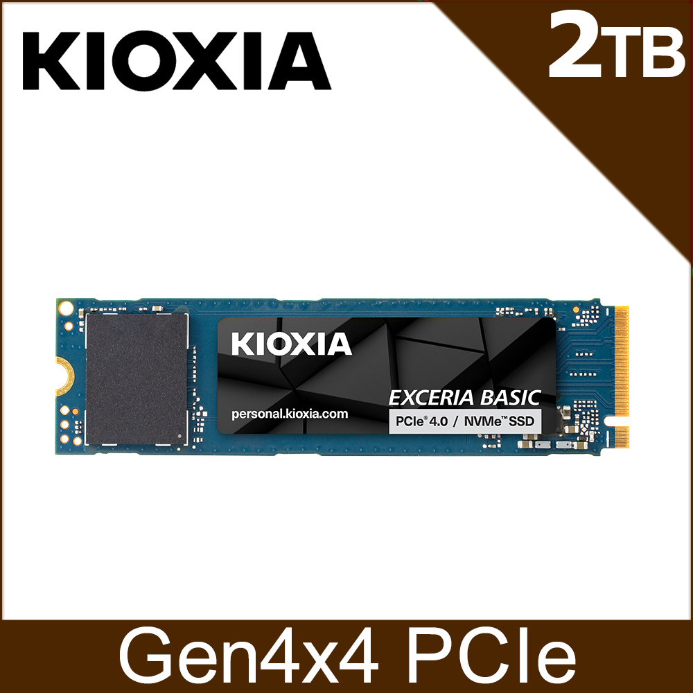 KIOXIA 鎧俠 Exceria Basic SSD M.2 2280 PCIe NVMe 2TB Gen4x4 (BOX)