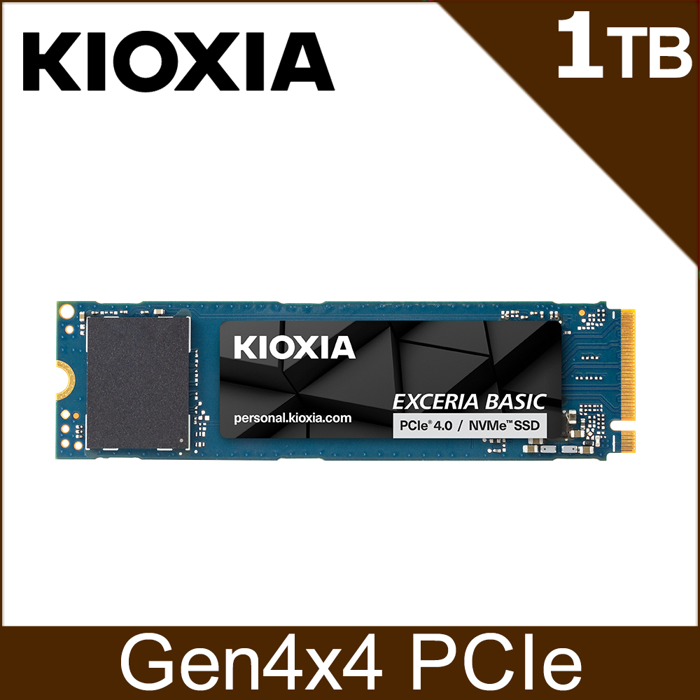 KIOXIA 鎧俠 Exceria Basic SSD M.2 2280 PCIe NVMe 1TB Gen4x4 (BOX)