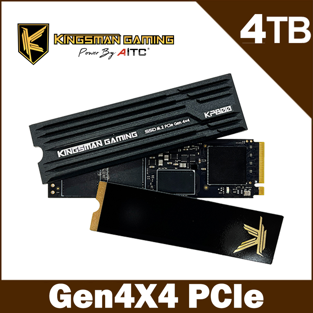 AITC 艾格 KINGSMAN KP800 4TB M.2 PCIe NVMe Gen4x4 SSD固態硬碟