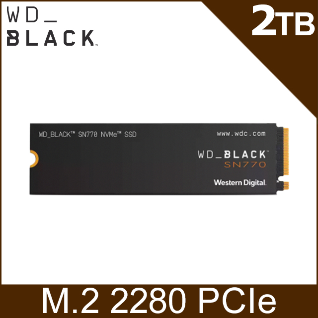 WD BLACK 黑標 SN770 2TB Gen4 NVMe PCIe SSD固態硬碟(WDS200T3X0E)