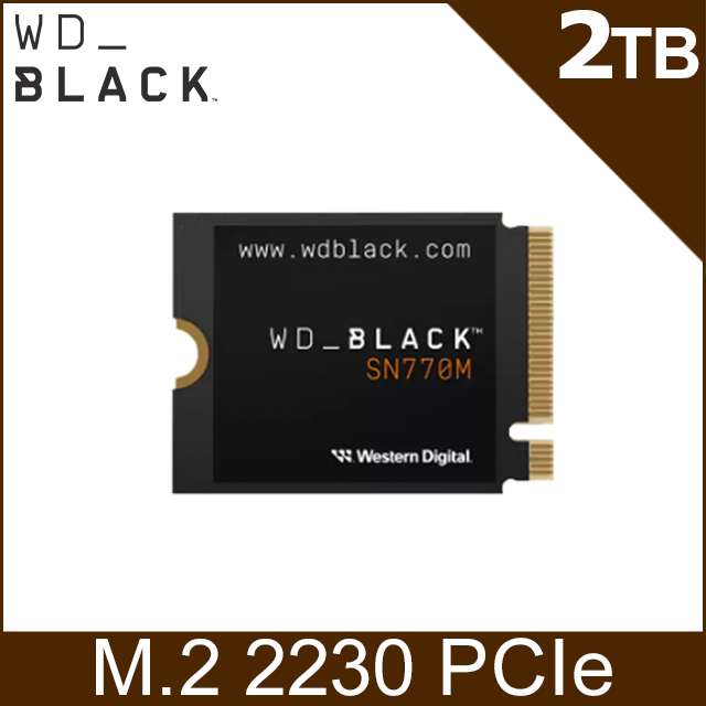WD BLACK黑標 SN770M 2TB M.2 2230 PCIe Gen4 NVMe PCIe SSD固態硬碟(WDS200T3X0G)