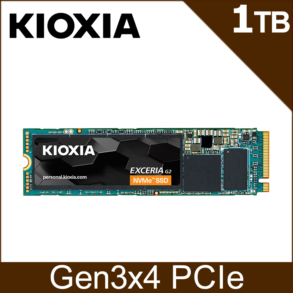 KIOXIA Exceria G2 SSD M.2 2280 PCIe NVMe 1TB Gen3x4+ORICO Type-C 10Gbps 鋁合金極速硬碟外接盒