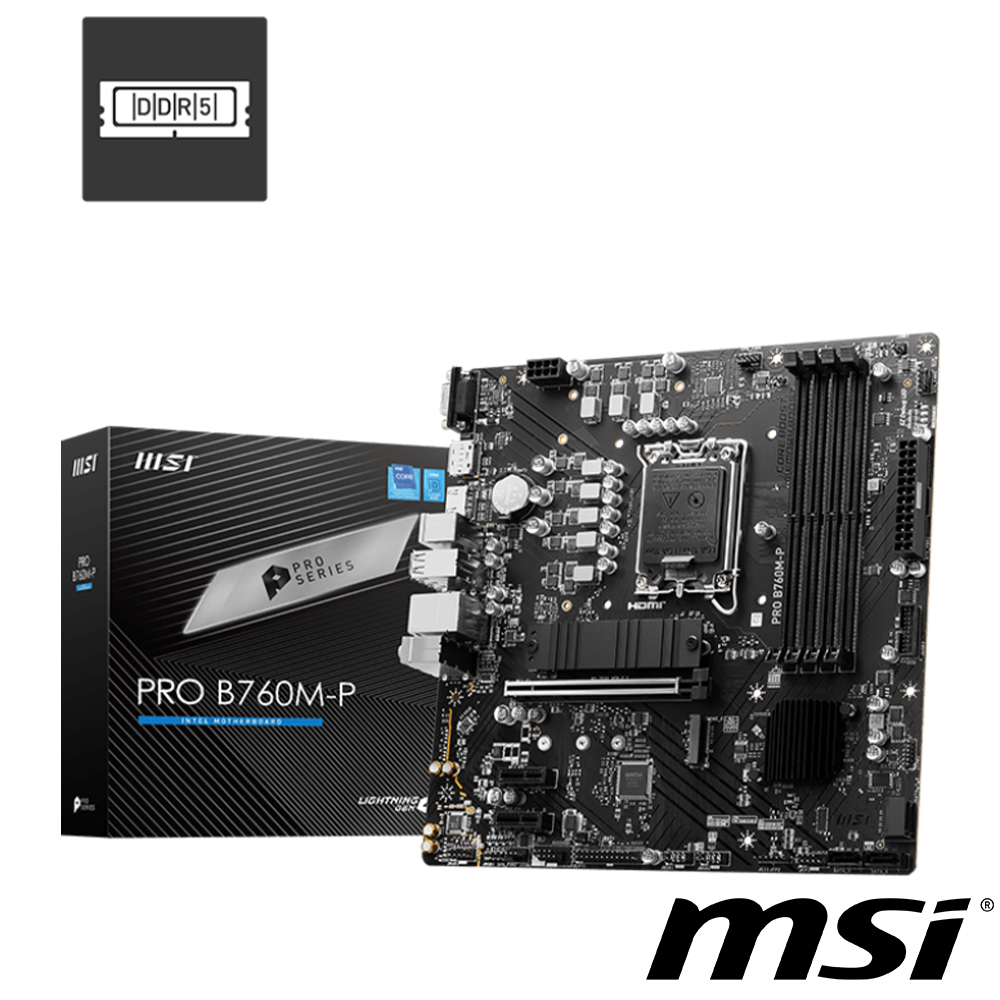 【C+M套餐】微星 PRO B760M-P 主機板 + Intel i5-14600KF 處理器
